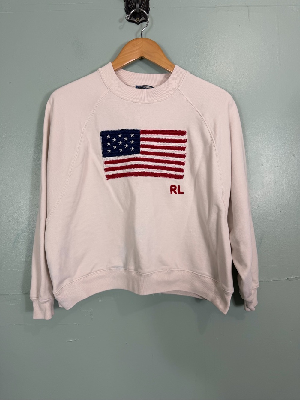 Polo Ralph Lauren Logo Flag French Terry Sweatshirt XS